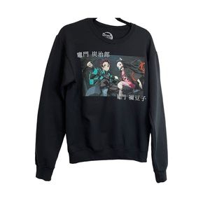 Demon Slayer Black Long Sleeve Graphic Pullover Sweater Sweatshirt Womens Size S